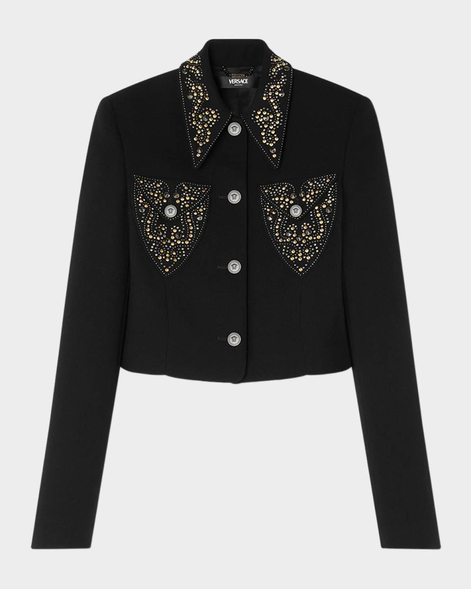Studded Wool Crop Jacket